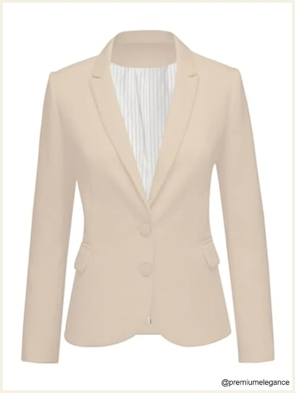 Women's Business Casual Blazer Suit Jacket Long Sleeve Padded Shoulders Notched